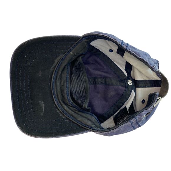 True Religion Hat Cap World Tour Blue Strapback Embroidered Y2K Grunge Baseball - Picture 7 of 12